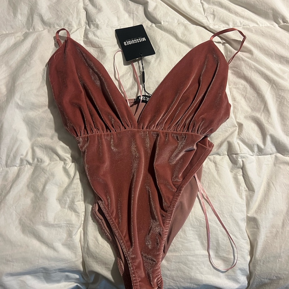 Missguided Velvet Rose bodysuit